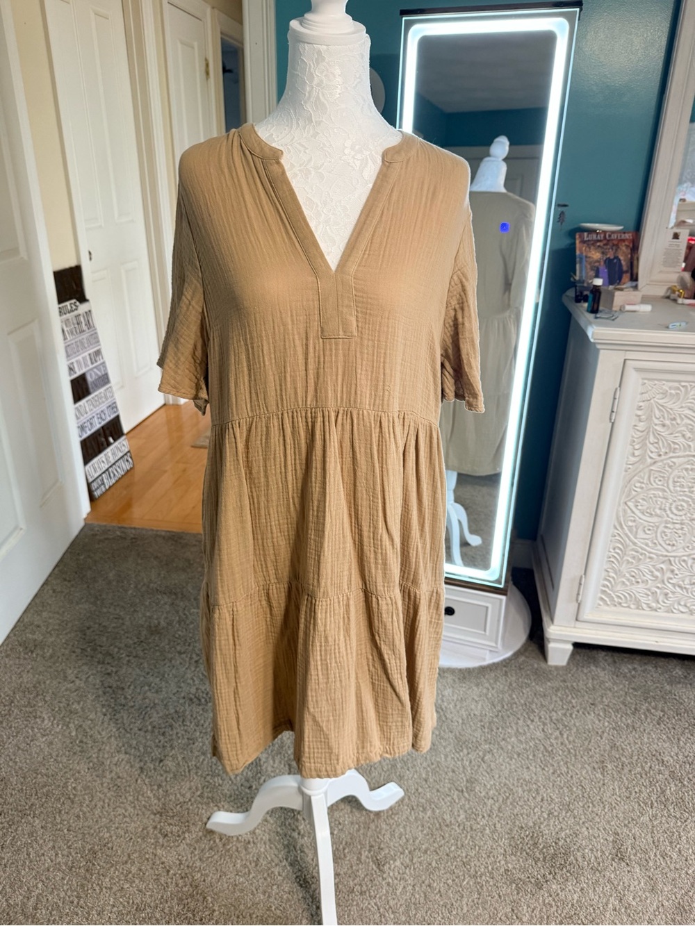 Southern Tide Gauze Tiered Dress Size M Pockets Worn Once